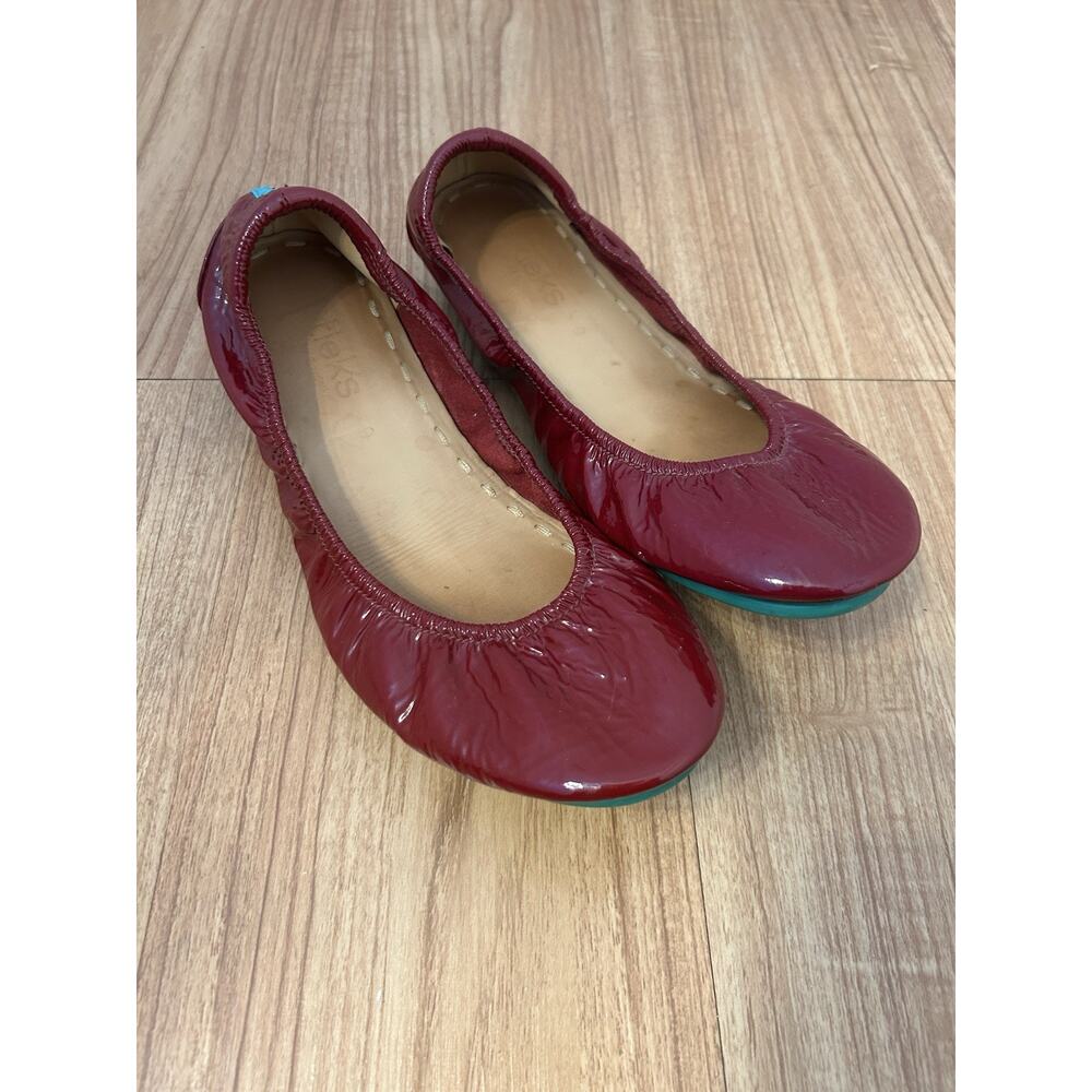 Tieks By Gavrieli Ballet Flats Patent Leather Red Burgundy Size 9